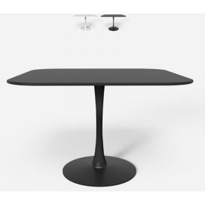 Table carrée de salle à manger cuisine bar style Tulipan lillium 100 Couleur: Noir