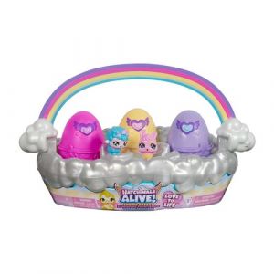 Spin Master Hatchimals Alive - Panier 6 Oeufs + Accessoires - Panier Oeufs 6 Figurines À Collectionner Et 4 Accessoires - A Faire Eclore avec De l'eau - Figurine - Transport Facile - Jouet Enfant 5 Ans et +
