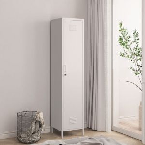 Armoire métallique Seinäjoki acier 180 x 38 x 38 cm blanc [en.casa]