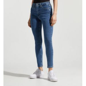 Image de Calvin Klein Jean skinny taille haute coton Bleu Jeans - Couleur Bleu - Taille L