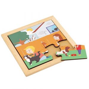 Educo Puzzle en Bois - Puzzle pour tout-petit - dans le jardin - jeu Montessori