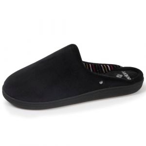 Image de Isotoner Chaussons pantoufles Mules femme ultra confortables et l&eacute;gers, mousse &agrave; m&eacute;moire de forme, 38 EU, noir