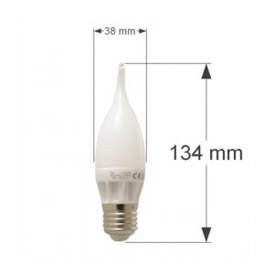 Image de Superled Ampoule LED E27 Flamme C30 coup de vent 5W 400lm 270° Blanc Chaud 2700K