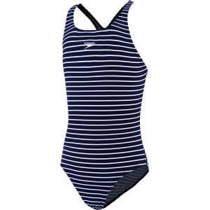 Speedo Endurance+ Printed Medalist Maillot de bain Fille, stripe navy/white 152 Maillots de bain