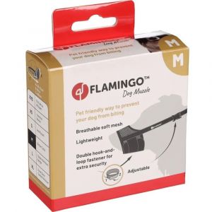Flamingo Muselière noir en nylon doux taille M pour chien - Noir