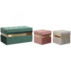 Banquette Set 3 Polyester Mdf 93X47X45 Velours