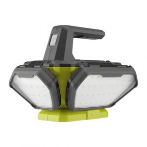 Ryobi Spot LED 360° 18V - 3 intensités 3 500 Lumens - 4 panneaux lumineux - Poignée avec crochet rabattable - R18L360