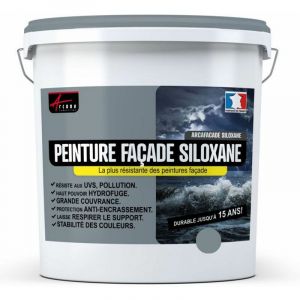 Arcane industries Peinture Étanche Façade Siloxane DURABLE JUSQU A 15 ANS 10L (+ ou - 60m² en 1 couche) Gris Bleu (Ral 7000).