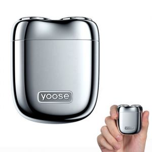 Rasoir &eacute;lectrique portable YOOSE-MINI2 tout alliage &eacute;tanch&eacute;it&eacute; IPX7 batterie longue dur&eacute;e design portable et de voyage.Argent
