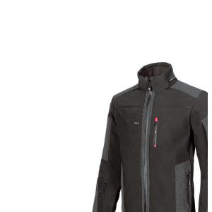 U-Power Veste de travail en tissu Soft Shell stretch coupe-vent respirant et déperlant - RALLY Black Carbon - IM110BC - taille: S - Noir
