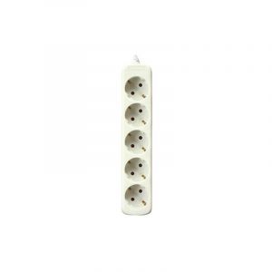 Silver electronics Bloc multiprises de 5 Fiches sans interrupteur Câble de 1,5m Couleur Blanc