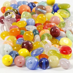 Creotime Assortiments de perles en verres - Multicolores - 350 g