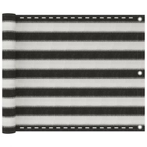 Écran de balcon brise pare vue protection confidentialité en PEHD 75 x 400 cm anthracite et blanc 02_0010157