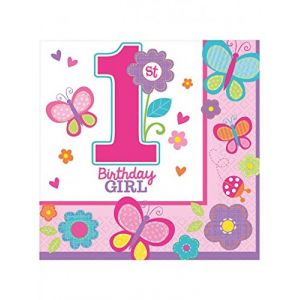 16 serviettes 1 ans fille Sweet birthday