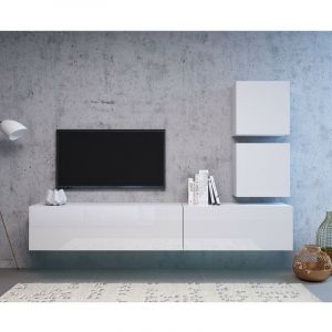Calicosy Ensemble de meubles de salon 1 VIVO- blanc/blanc brillant - style moderne