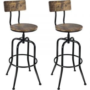 Ensemble de 2 tabourets de bar industriels 54 x 54x 98-106cm