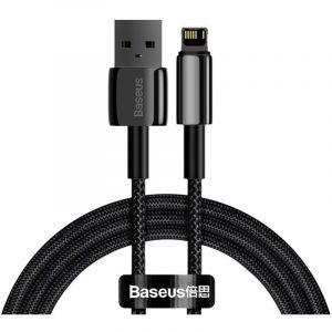 Baseus C&acirc;ble tress&eacute; pour iPhone USB - Lightning 1m - tout noir