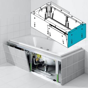 Kaldewei MULTIVERSO Système d'habillage pour baignoires balnéo rectangulaires, élément latéral, 550000080000,
