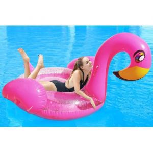 Matelas gonflable géant scintillante flamand rose