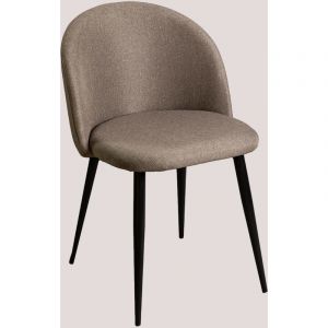 Chaise de Salle à Manger Kana Skl Polyester Acier Noir Noir Gris Taupe