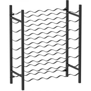 Décoshop26 Casier range bouteilles étagère de rangement vin pour 48 bouteilles en métal noir DEC024330
