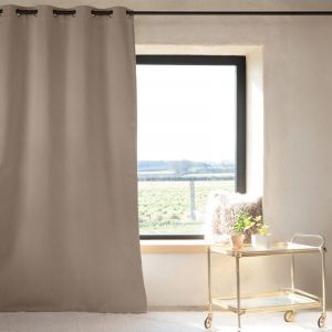 Home maison Rideau 100% occultant thermique phonique Taupe 240x260 cm