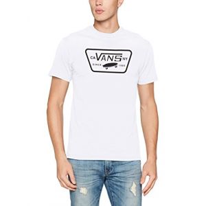 Vans T shirt full patch blanc noir l