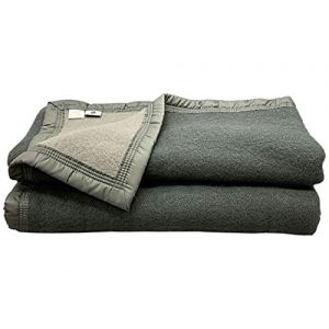 Poyet motte Couverture Laine Anthracite/Souris 180 x 240 cm - Gamme Aubisque - Made in France