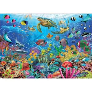 Educa Jouets Puzzle Adulte : Poissons Marins Tortues et coraux - 1000 Pieces - Collection océan - mer - Fond Marins
