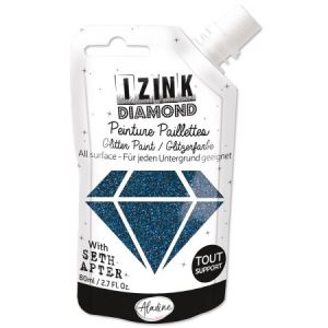 Aladine Peinture pailletée Izink Diamond - Bleu Magique - 80 ml