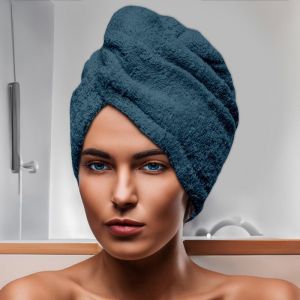 Soleil d'Ocre Serviette de bain pour la tête en coton 24x62 cm lagune bleu canard, par - Bleu