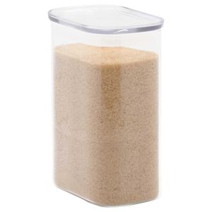Pebbly Boite de conservation rectangulaire 1.2 Litre en verre avec couve...