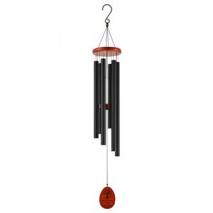 VEVOR Carillon à Vent extérieur, 1042 mm, Carillon éolien au Ton Profond avec 6 Tubes, Grande Cloche à Vent commémoratif Unique pour Anniversaire, pour terrasse, Porche, Jardin et arrière-Cour, Noir