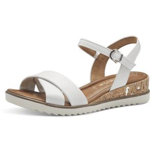 Tamaris Femme 1-28106-42 Sandale cale, Blanc, 37 EU