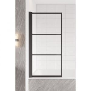Paroi baignoire Berkan 60 x 140 cm Badplaats - noir - verre transparent
