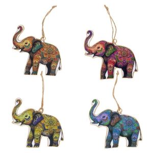 Signes Grimalt Pendentif Éléphant Multicolore 4 Diff. Design Romantique pour Décoration Murale, Cadeau Idéal pour les Amoureux des Animaux