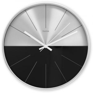 Hama Horloge murale "Sardaigne", silencieuse, analog., Ø 30 cm, noire/argt