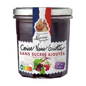 Image de Lucien georgelin Confiture Cerise Noire Griotte Sans Sucres Ajout&eacute;s - Le Pot De 320g