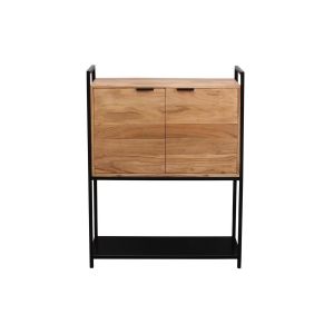 Miliboo Buffet haut en acacia et métal noir H110 cm ARTHUS