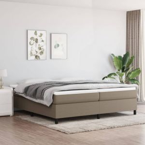 VidaXL Sommier à ressorts de lit Taupe 200x200 cm Tissu - Taupe