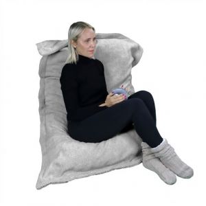 Pouf, fauteuil d'intérieur déhoussable - 90 x 140 cm - Sherpa - Gris clair Vivezen Gris