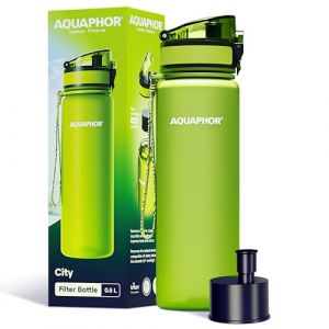 Aquaphor Bouteille filtrante City - 500 ml - Filtres en déplacement - Élimine le chlore - Vert