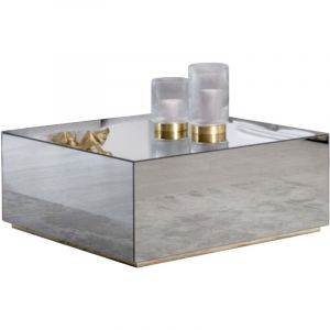 Table Basse LUXUS – 90x90x50 cm – Effet Miroir Élégant