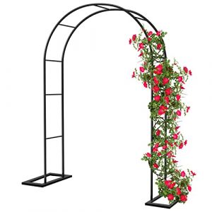 Arche de Jardin - Metal - 188x230cm - Base Amovible - Grande Capacit&eacute; de Charge - Noir