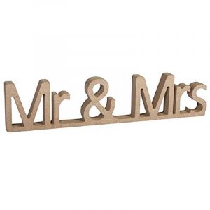 Rayher Mot en bois MDF 24 x 5,5 cm - Mr & Mrs