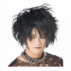 Accessoire de tête pour déguisement - Perruque gothique noir adulte