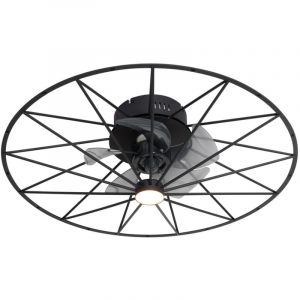 Qazqa Ventilateur de plafond noir avec LED et télécommande - Yaran