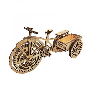 Dam Maquette en bois 3d, avec mouvement m&eacute;canique design de porte-cartes triciclo.