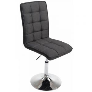 CLP Chaise De Salle A Manger Peking V2 Tissu I R&eacute;glable en Hauteur Pivotante sur 360&deg; Et Confortable avec Dossier Haut Gris fonc&eacute;