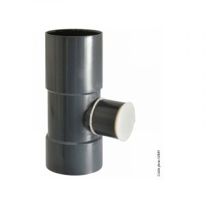 GIRPI Collecteur d'eau pour gouttière ronde pvc ardoise, Dév.16 cm Diam.50 mm